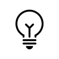 Light bulb, lamp outline icon isolated on white background. Insight, idea sign symbol vector