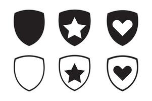 Shield icon set in vintage style vector