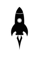 Rocket icon. Launch spaceship or spacecraft vector