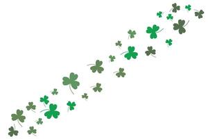 Pattern of green clovers on white background with copy space vector