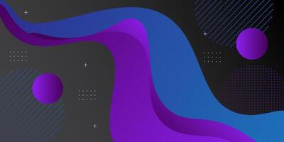 Purple and blue geometric business banner design. Creative banner design with wave and line shape as template. Simple design on dark horizontal banner. Eps10 vector