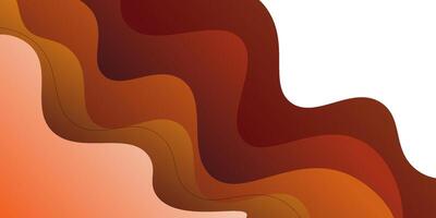 Modern wavy orange textured background design in 3D style with dynamic orange color vector