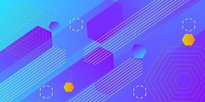 Abstract blue and purple gradient geometric background. Bright color gradient. Dynamic and colorful banner concept. Eps10 vector