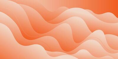 Simple abstract wave background design in orange color. Elegant style and luxury background. Simple soft orange color design. Eps10 vector