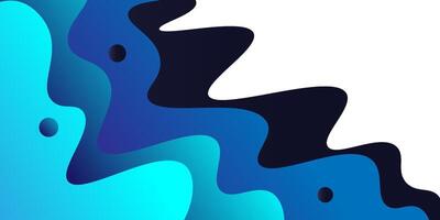 Colorful blue geometric business banner design. Creative banner design with wave shape as template. Simple white horizontal banner. Eps10 vector