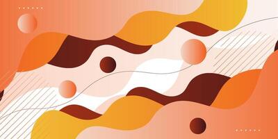 Modern orange and brown geometric business banner design. Creative banner design with wave and line shape as template. Simple horizontal banner. Eps10 vector