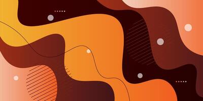 Brown and orange geometric business banner design. Creative banner design with wave and line shapes as template. Simple horizontal banner. Eps10 vector