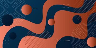 Modern blue and brown geometric business banner design. Creative banner design with wave and circle shape as template. Simple horizontal banner. Eps10 vector