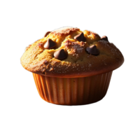 A muffin with chocolate chips on top png