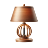A table lamp with a wooden base and a shade png