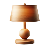 A wooden table lamp with a lamp shade png
