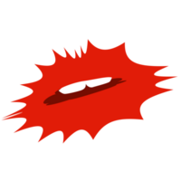 Cartoon Red Lips on a Transparent Background png