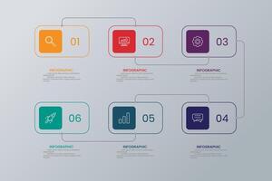 flow chart 6 step vector