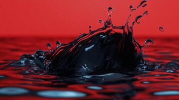 A splash of water with a dark object in the middle photo