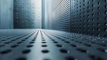 A room with a lot of holes in the floor photo