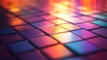 A colorful image of squares with a bright blue square in the middle photo