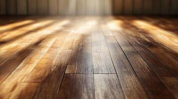 A wooden floor with a sunbeam shining on it backdrop photo