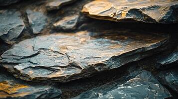A pile of rocks with a yellowish tint photo