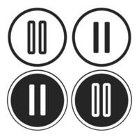 Pause Button Icons Set vector