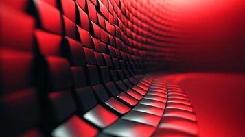 A red and black abstract design with squares and triangles photo