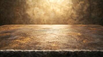 A large, empty stone slab with a gold tint photo
