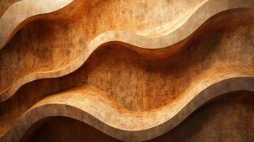 The image is a close up of a brown wall with a wave pattern photo