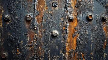 The image is of a rusted metal surface with many holes and dents photo