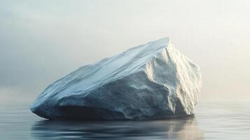 A large ice block sits on the surface of the water photo