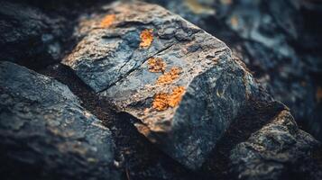A rock with a brown spot on it photo