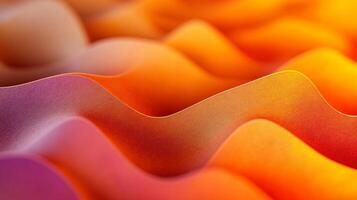 The image is a close up of a piece of orange fabric with a wave pattern photo