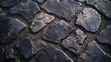 The image is of a stone path with a black and gray color scheme photo
