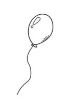 Cartoon baby balloon, illustration of doodle balloon air. Single isolate on a white background. vector