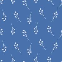 Hand drawn seamless pattern with floral elements. pattern with leaves, twigs, branches, berries, grass vector