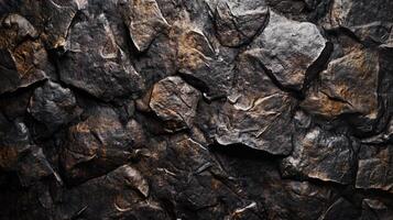 A close up of a rock wall with many different shapes photo