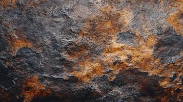 A rough, textured surface with a mix of brown and black colors photo