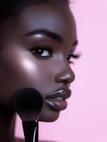 Radiant Woman with Flawless Makeup photo