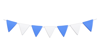 Party bunting 3d render with triangular flags png