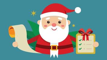 Santa claus with a list and a check vector