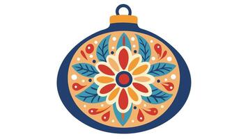 Christmas ornament with colorful design vector