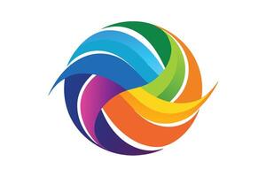 A colorful logo with a wave shape vector