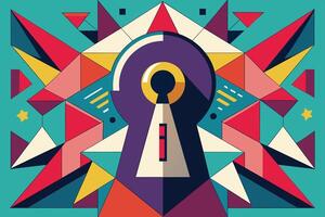 A colorful abstract illustration of a keyhole vector