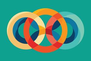 A colorful logo with two circles in the middle vector