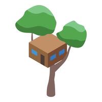 Tree house in the tree illustration vector