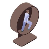 A person is standing in a circular object vector