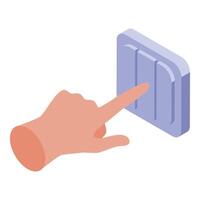 A hand pressing a button on a wall vector