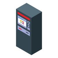 An atm machine with a screen on it vector