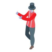 A man in a top hat and red jacket is standing vector