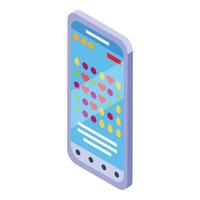 A smartphone with colorful dots on the screen vector