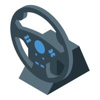 A steering wheel with a controller on it vector