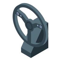Steering wheel icon isometric 3d illustration on white background vector